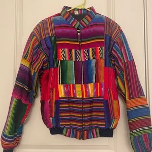 Aztec Colorful Bomber Type Jacket Guatemalan Size M